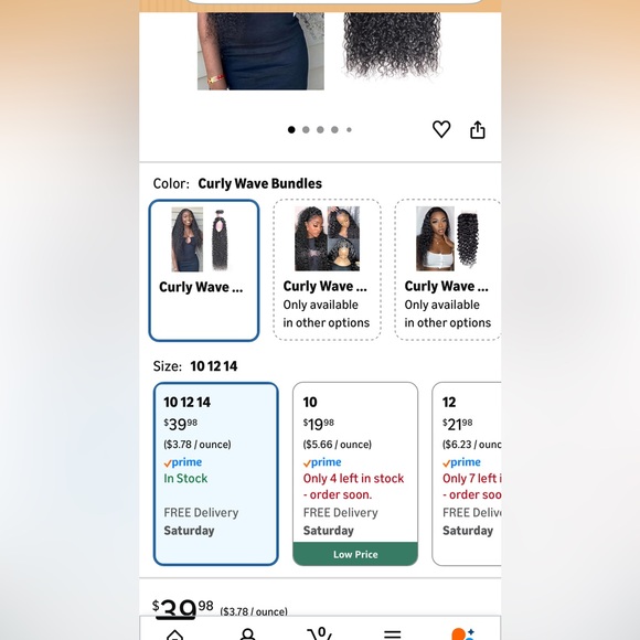 NWT 3 bundles Curly Wavy Brazilian Human Hair Unprocessed 100g/pc 10 12 14 inch - Picture 4 of 15